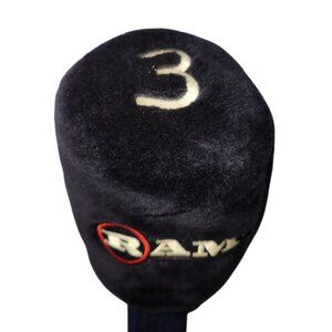 RAM Golf Fairway 3 Wood Plush Headcover Head Cover Black Blue Long Neck